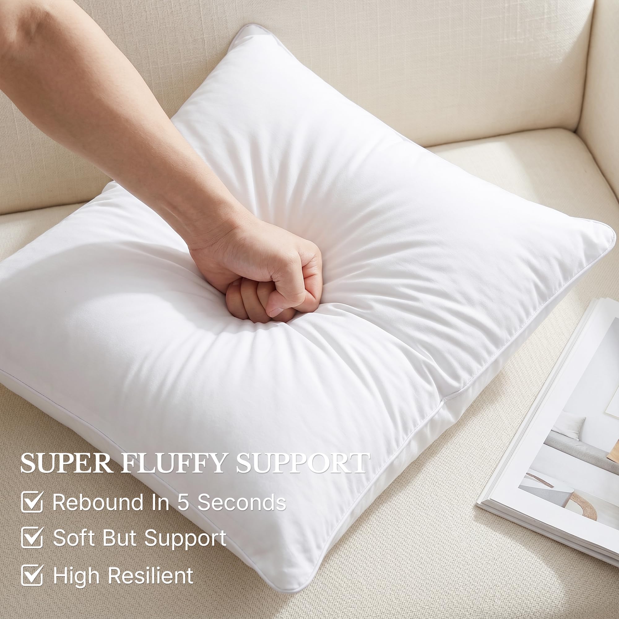 Amazon.com: Leeden 20 x 20 Pillow Inserts (Set of 2) - Throw